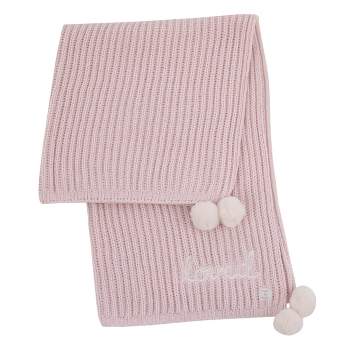 NoJo Loved Pink Chenille Super Soft Pom Pom Baby Blanket with Embroidery