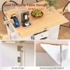55.7'' Large Kitchen Island with Power Outlet,2 Drop Leaf,Rolling Kitchen Cart on 5 Wheels, Spice & Towel Rack for Kitchen, Dining Room,White - 3 of 4
