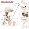 7-in-1 Foldable Toddler Tricycle with Adjustable Parent Handle, Removable Pedal, Canopy & Guardrail, Trike for Kids 12-72 Months - Merax - 3 of 4