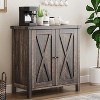 Farmhouse Sideboard Buffet Cabinet, Small Storage Cabinet with 2 Doors and Adjustable Shelves - 3 of 4