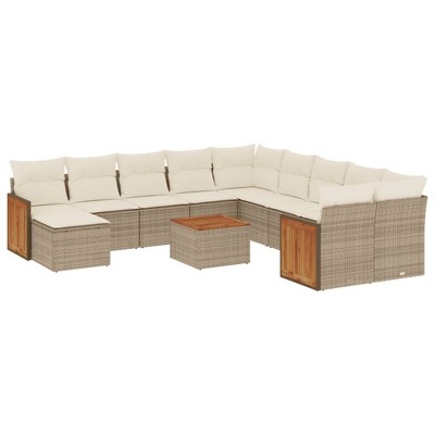 vidaXL Garden Sofa Set Beige