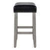 WestinTrends 24" Upholstered Saddle Seat Counter Stool (Set of 2) - 4 of 4