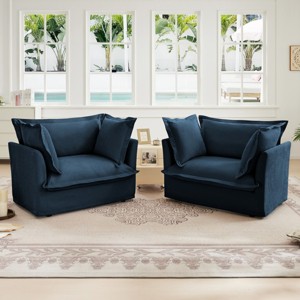 Sectional Modular Sofa Chair Set Of 2,Chenille Fabric Upholstered Living Room Sofa Chairs,Armchairs with removable sofa covers-Coolbibila - 1 of 4