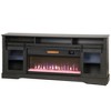 HOMCOM Fireplace TV Stand for TVs Up to 80 Inch, Entertainment Center with 36" Electric Fireplace, TV Console with Open Storage, Side Cabinets, Gray - 4 of 4