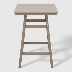 WestinTrends Malibu 30" All Weather HDPE Outdoor Patio Square Counter Height Bistro Table with Umbrella Hole - 1 of 4