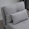 HOMCOM Convertible Flip Chair, Floor Lazy Sofa, Folding Upholstered Couch Bed with Adjustable Backrest, Metal Frame and Pillows for Living Room - 4 of 4