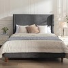 Queen Size Bed Frame, 54" Tall Headboard Wingback Upholstered Bed, Platform Bed Frame, Wooden Slats Support, No Box Spring Needed, Bedroom Furniture - 2 of 4