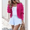 Coolmee Women's Long Sleeve Open Front Knit Cropped Cardigan Sweaters Casual Drop Shoulder Short Shrugs Sweater Coats - 3 of 4