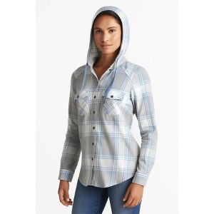 Ladies' Cotton Flannel Hooded Shirt - 1 of 4