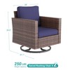 Sonkuki 2-Piece Patio Chair Set Brown Rattan Swivel Rocking Chair Set, Outdoor Furniture PE Wicker Set - 2 of 4