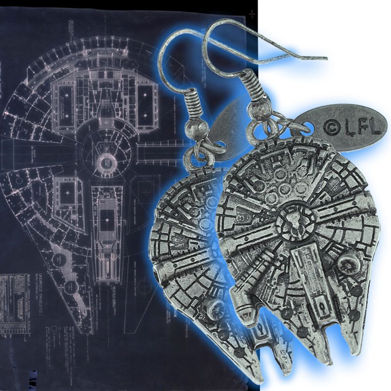 Star Wars Millennium Falcon 3D Dangle Earrings Silver, 5 of 6