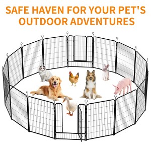 APRILSOUL 16 Panels Heavy Duty Metal Playpen with Self-Locking Gate, Pet Exercise Pen for Outdoor and Indoor, Exercise Pen for Large Dogs - 1 of 4