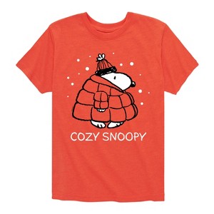 Boys' - Peanuts - Cozy Snoopy Short Sleeve Graphic T-Shirt - 1 of 4
