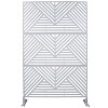 PAGED Decorative Screen Modern Partition Panel, Metal Fence Privacy Screen with Hollow Rectangular Pattern for Garden Room Divider, 76" H×48" W - 4 of 4