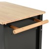 Chery Life 54.3 Inch Width White Kitchen Island Cart with Solid Wood Top and Locking Wheels, 4 Door Cabinet and Two Drawers,Spice Rack, Towel Rack - 4 of 4