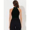 INSPIRE CHIC Women's Halter Neck Velvet Basic Layering Party Sleeveless Crop Top - 4 of 4