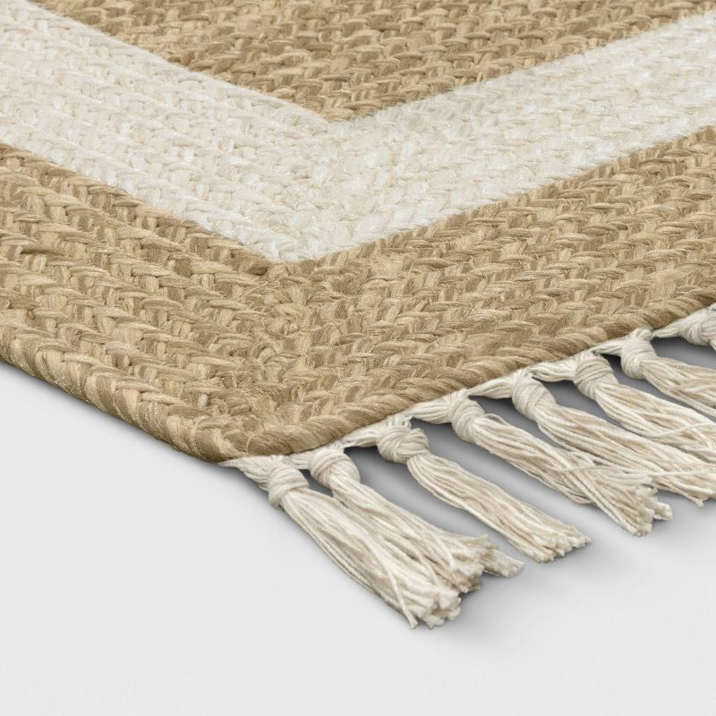 Braided Outdoor Rug with Fringe Neutral/Ivory - Threshold™ designed with Studio McGee, 3 of 11