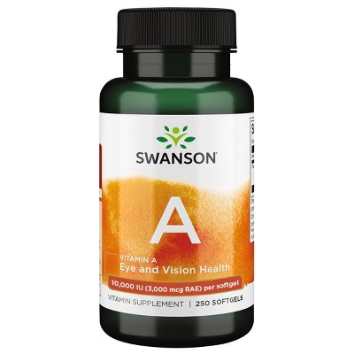 Swanson Vitamin A Supplement, Helps Support Healthy Eyes, Skin, Hair & Immune System, 250 Softgels.