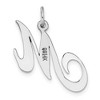 Black Bow Jewelry 14k White Gold, Ella Collection, LG Fancy Script Initial Pendant A-W - 3 of 4