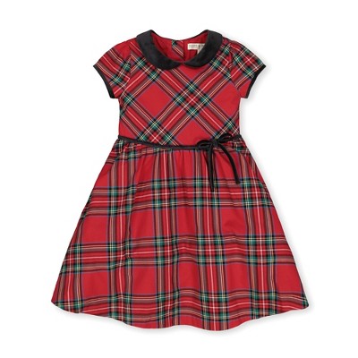 Hope & Henry Girls' Peter Pan Collar Dress With Velvet Trim, Kids : Target