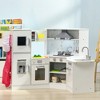 Qaba Play Kitchen Set for Kids with Lights Sounds, Apron and Chef Hat, Ice Maker, Utensils, Range Hood, Microwave, for Aged 3-6 Years Old - 3 of 4