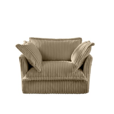 Ridstar Modern Single Sofa with 1 Big Back Cushion and 2 Big Toss Pillows For Living Room & Bedroom-Light Green