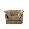 Grungis Corduroy Deep Seat Single Sofa with Back Cushion & Throw Pillows,Slip-covered Comfortable Futon Armchair for Living Room & Bedroom - 3 of 4