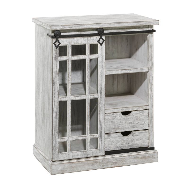Farmhouse Metal and Wood Cabinet White - Olivia &#38; May, 1 of 10