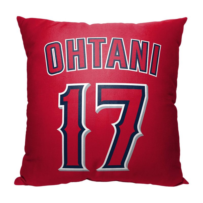 18&#34;x18&#34; MLB Los Angeles Angels 23 Shohei Ohtani Player Printed Throw Decorative Pillow, 2 of 6