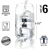 Beneti Can-Shaped Beer Glasses, Set of 6, 16oz, Clear, Made in Europe - 3 of 4