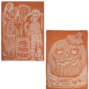 28.0 Inch Trick Or Treat Halloween Set/2 Jacquard Kitchen Kitchen Towel - 1 of 3