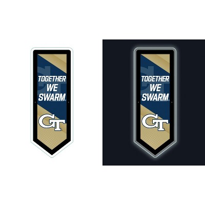Evergreen Ultra-Thin Glazelight LED Wall Decor, Pennant, Georgia Tech- 9 x 23 Inches Made In USA