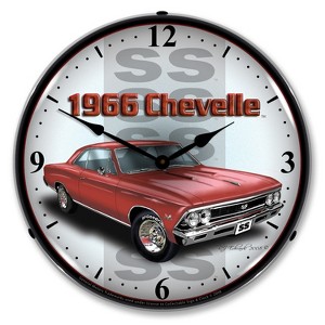 Collectable Sign & Clock | 1966 SS Chevelle LED Wall Clock Retro/Vintage, Lighted - 1 of 4