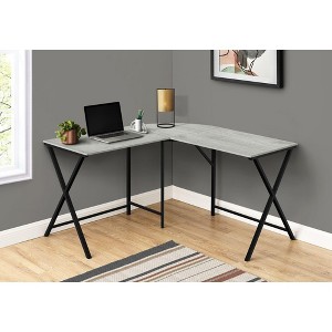 NicBex 55" L-Shaped Corner Computer Desk Black Metal, Modern Contemporary Workstation for Home Office, Laptop/Work - 1 of 4