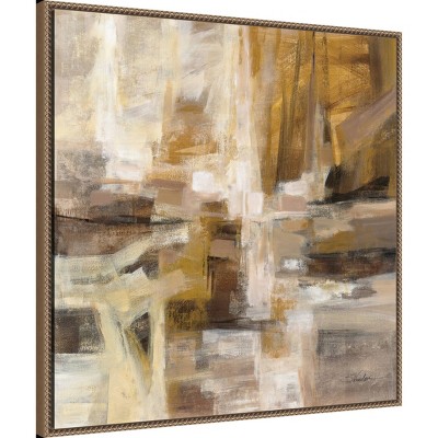 October Sunshine Abstract Canvas Print with Bronze Floater Frame