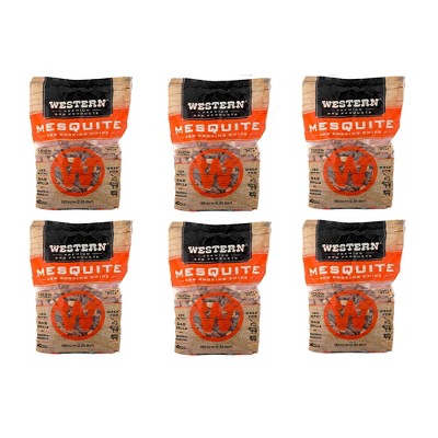 Western BBQ Products Mesquite Barbecue Cooking Chips, 180 Cubic Inches (6 Pack)