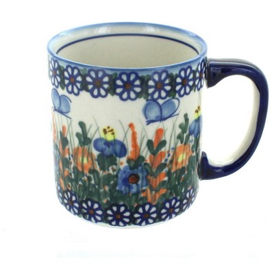 Blue Rose Polish Pottery Spring Butterfly Coffee Mug