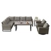 Buenhomino Outdoor Furniture Sectional Sofa L Shaped Couch - Patio Wicker Set with 2 Swivel Glider Chairs, 7 Piece Patio Conversation Set with Cushion - 2 of 4