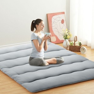 Solid Floor Futon Mattress, 3-Inch Roll-Up Japanese Futon Mattress Floor Sleeping Mat for Adults, Dorm, Apartment, Bedroom, Living Room - 1 of 4