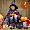 4E's Novelty St Patrick Black Plastic Cauldrons Bulk - 12 Mini Pots of Gold & 1 Large 7.4" for St Patrick’s Candy Buckets & Cauldron Candy Holder - 3 of 4