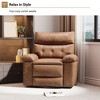 Manual Recliner Chair,360 Degree Swivel Single Sofa,Pu Leather Cozy Lounge Chair,Wide Single Recliner Chair with Side Pocket for Nursery,Bedroom - 4 of 4