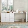 Buffet Sideboard Cabinet with Storage, Coffee Bar Cabinet with Adjustable Pull-Out Top, Entryway Console Table for Kitchen Dining Living Room - 3 of 4