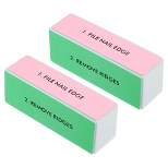 Unique Bargains Stainless Steel Nail Buffer Block Smooth & Shine Block for Nails 4 Color Blue Pink White Green 2 Pcs