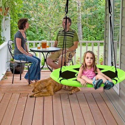 Green 40" Flying Saucer Tree Swing for Kids and Adults