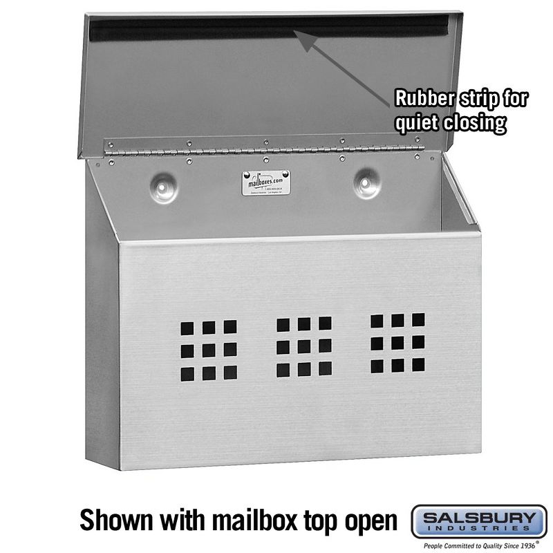 Salsbury Industries 4515 Decorative Horizontal Style Mailbox, Stainless Steel, 2 of 5