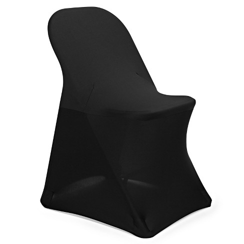 YOUR CHAIR COVERS - Velvet Spandex Folding Chair Cover - Black, Stretch  Fitted Folding Upholstered Chair Seat Cushion Cover, Removable Washable