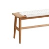 Dexmalle Natural Oak Wood Dining Bench,Woven Design,Dining Room/Bedroom/Bathroom - 4 of 4