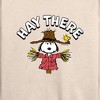 Women's - Peanuts - Snoopy Scarecrow Hay There Lightweight French Terry Wide Neck Long Sleeve Shirt - 2 of 4