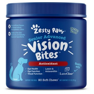 Zesty Paws Senior Advanced Antioxidant Vision Soft Chews for Dogs - Chicken Flavor - 90ct - 1 of 4