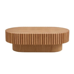 PAGED Coffee Table with Sturdy Pedestal,Modern Tea Table,43.7"  Oval Center Table for Livng Room - 1 of 4